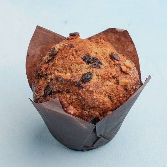 banana chocolate walnut muffin