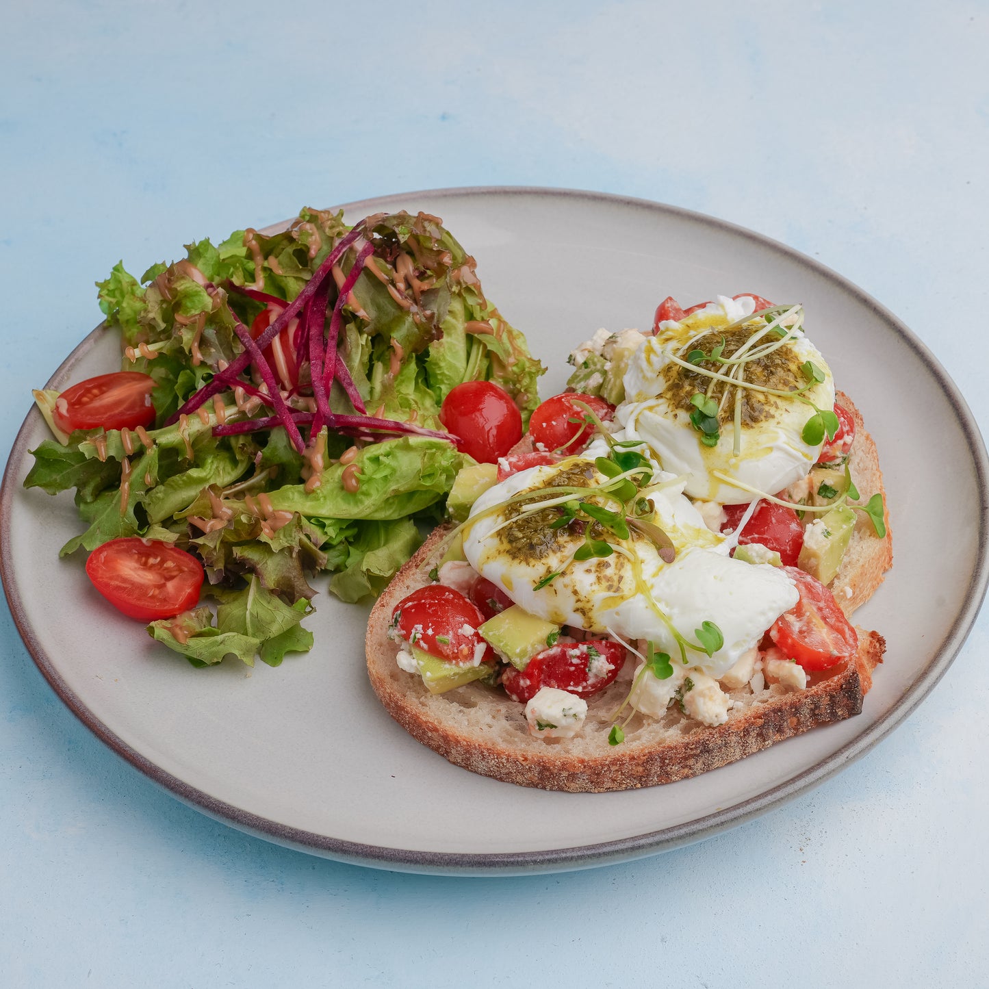 greek style poached eggs